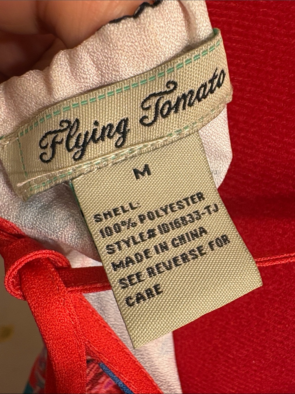 Flying Tomato - Fun Summer Red Halter Dress with Teal Accents - Picture 2 of 10